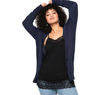 Abbildung von Sheego Strickjacke, Damen, Größe: 56/58, Marine