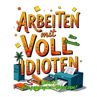 Abbildung von Arbeiten mit Vollidioten! Das ultimative Schimpf und Fluchmalbuch für jeden Arbeitsplatz.: Lustige Motive zum gepflegten Abkotzen Stressabbau. ... Schimpfmalbücher Abkotzen)