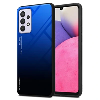 Abbildung von Cadorabo Hülle kompatibel mit Samsung Galaxy A33 5G Schutzhülle TPU Silikon Case Glas Slim Kratzfest Weiche Gummi Rundumschutz für in Schwarz