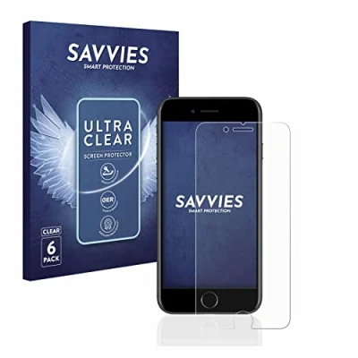 Abbildung von Savvies 6 Stück Schutzfolie für Apple iPhone 7/8 Displayschutz Folie Ultra Transparent