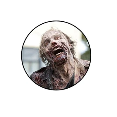 Abbildung von Tortendekoration Zombie #2 Halloween gruselig essbar Premium Dicke, gesüßt, Vanillegeschmack, Oblaten Reispapier, 17,8 cm