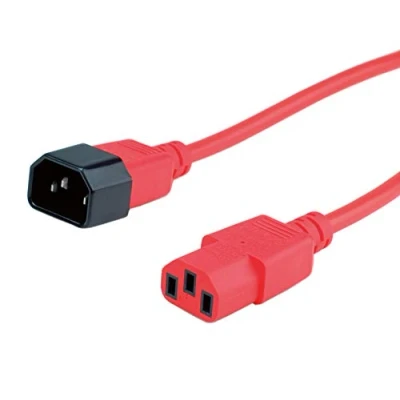 Abbildung von ROLINE Apparate Verbindungskabel, IEC 320 C14 C13, rot, 0,8 m