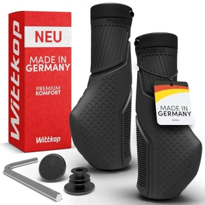 Abbildung von Wittkop Fahrradgriffe mit innovativem Mehr Zonen Design, Made in Germany I ergonomisches Design Anti Rutsch Effekt inkl. Komfort &amp; EFC für optimierten Grip Lenker