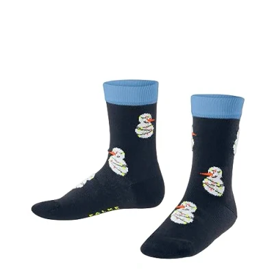 Abbildung von FALKE Unisex Kinder Socken Funny Snowmen K SO Baumwolle gemustert 1 Paar, Blau (Marine 6120), 19 22