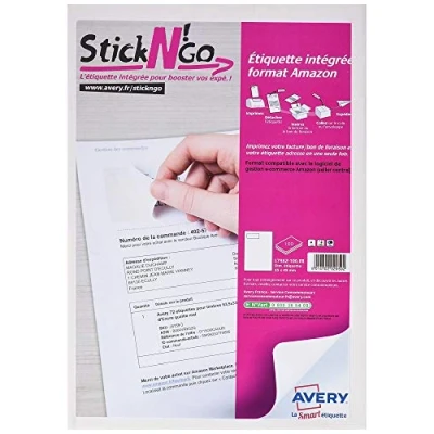 Abbildung von Avery Stick NGO l7982 100 Set Blatt Papier mit Etikett Klebestreifen integrierte 85 x 45 mm