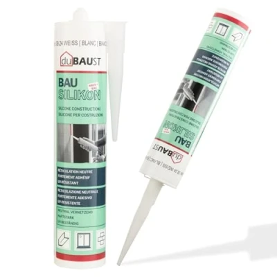 Abbildung von dubaust BAS24 Bausilikon Fenstersilikon Neutralsilikon Innen/Aussenbereich witterungsbeständig hochelastisch 310ml Kartusche (transparent)
