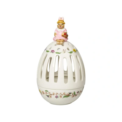 Abbildung von Villeroy &amp; Boch Bunny Tales Teelichthalter Ei, nostalgischer Kerzenhalter für die Festtafel, Premium Porzellan, bunt, 9 x 16 cm,