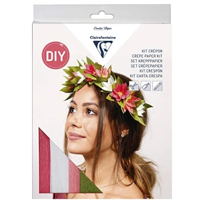 Abbildung von Clairefontaine 97707C Bastelset Krepppapier 1 Set, Blumenkranz