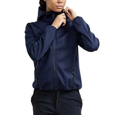 Abbildung von Craft ADV EXPLORE Softshelljacke für Damen L Blaze Winddichte, wasserabweisende den täglichen Gebrauch 2 Seitentasche, 1 Innentasche Übergangsjacke