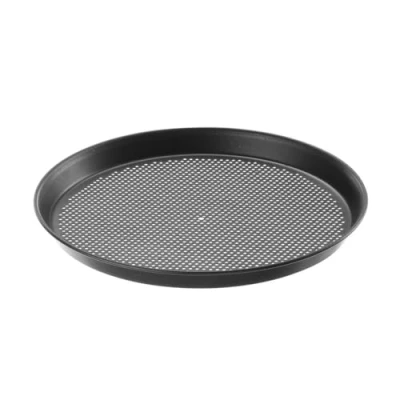 Abbildung von HENDI Perforiertes Pizzablech, Backblech, Pizza Pfanne, Ideal für gleichmäßiges Backen, ø260x(H)25mm, Kohlenstoffstahl