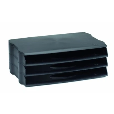 Abbildung von Avery DR800BLK DTR Briefablage (stapelbar, B 243 X T 45 H 362 mm) 3 Stück schwarz