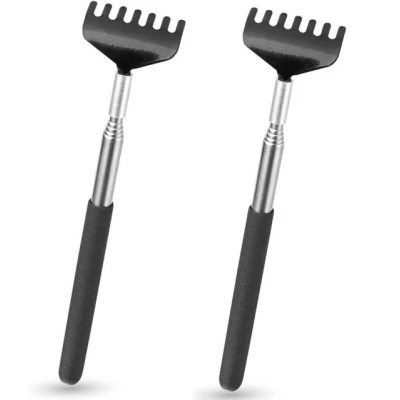 Abbildung von Everhomely® Massagegerät 2er Rückenkratzer stabil &amp; ausziebhar mit breiter Kratzhand, 20er Set 2 tlg., 20x Buchumschlag transparent, Kleberand