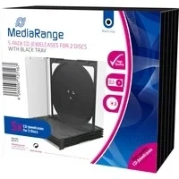 Abbildung von MediaRange BOX31 2 CD Leerhülle (für Discs, 10.4mm, 5er Pack) schwarzes Tray