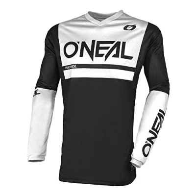 Abbildung von O&#039;NEAL Motocross Trikot Enduro MX Atmungsaktives Material, gepolsterter Ellenbogenschutz, Passform für maximale Bewegungsfreiheit Element Jersey Threat V.23 Erwachsene Schwarz Weiß M