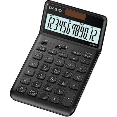 Abbildung von Casio JW 200SC BK Tischrechner Schwarz solarbetrieben, batteriebetrieben (B x H T) 109 11 184m