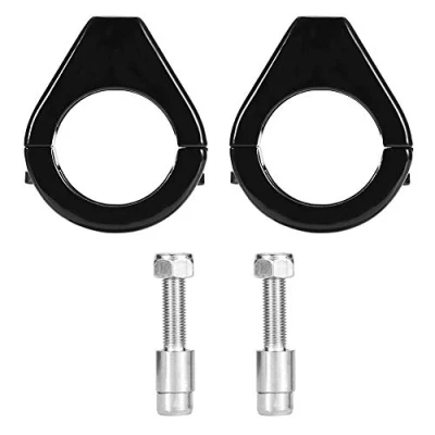 Abbildung von Motorrad Blinkerhalterung 41mm, Blinkerleuchte, Aluminiumlegierung modifiziert Blinkerleuchte Montagehalterung 41mm Gabelklemmen(Schwarz)