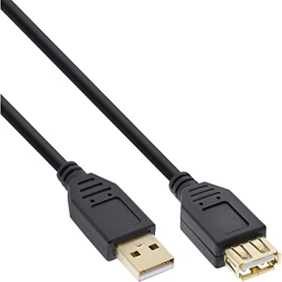 Abbildung von InLine 34611S USB 2.0 Verlängerung, Stecker / Buchse, Typ A, schwarz, Kontakte gold, 10m