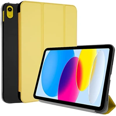 Abbildung von TECHGEAR Smart Case iPad 10 2022 10. Generation hülle (10.9 Zoll) Schlanke Trifold Schutzhülle Ständer [Automatische Ruhe/Aufwachfunktion] Gelb