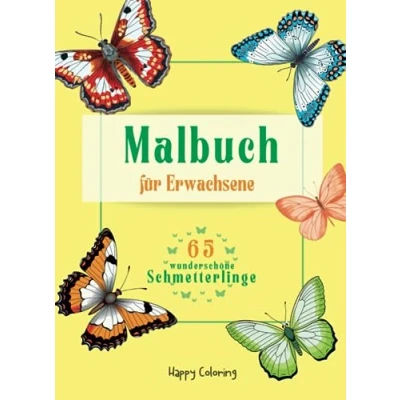 Abbildung von Wunderschöne Schmetterlinge: Malbuch für Erwachsene 65 Schmetterlinge zum Ausmalen Ausmalbuch mehr Selbstliebe, Gelassenheit und Kreativität ... Schmetterling Fans HappyColoring