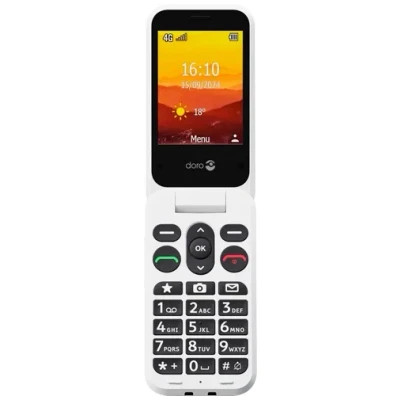 Abbildung von Doro Leva L20 Seniorenhandy, großes Display im Querformat leistungsstarker HD Sound Kamera Unterstützungstaste mit GPS Ortung Basic Telefon ohne Internet (Schwarz &amp; Weiß)