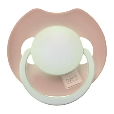 Abbildung von Beruhigungssauger Silikon dynamisch LOVI Prime, 1 Stück, Sterilisationskapsel, Saugreflex, antiallergisch, BPA frei (Blush Glow, 0 6)