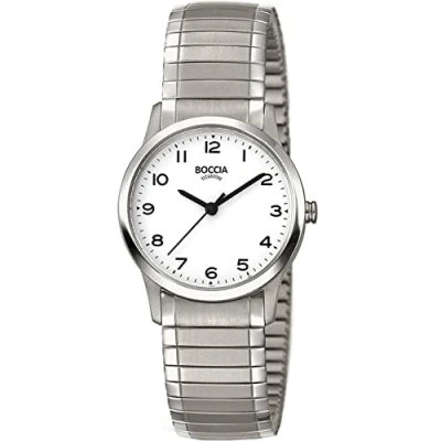 Abbildung von Boccia Damen Analog Quarz Uhr mit Titan Armband 3287 01