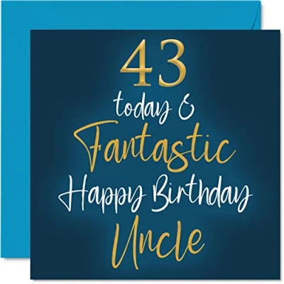 Abbildung von Fantastische Geburtstagskarte zum 43. Geburtstag für Onkel 43 Today &amp; Fantastic von Nichte, Neffe, Onkel, Geburtstagsgeschenke, 145 mm x Geburtstagsgrußkarten,