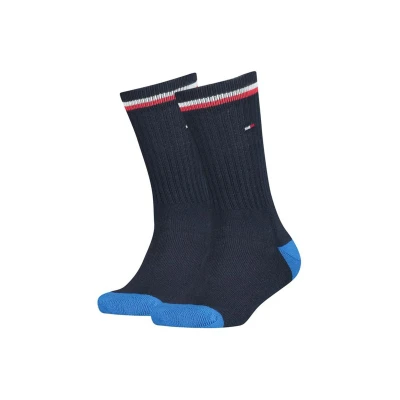 Abbildung von Tommy Hilfiger Unisex Kinder Iconic Kids&#039; Sports Socken (2 Pack), midnight blue, 31 34