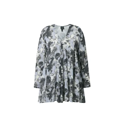 Abbildung von Ulla Popken Abstract Bluse, Damen, Größe: 42/44, Graphite grey