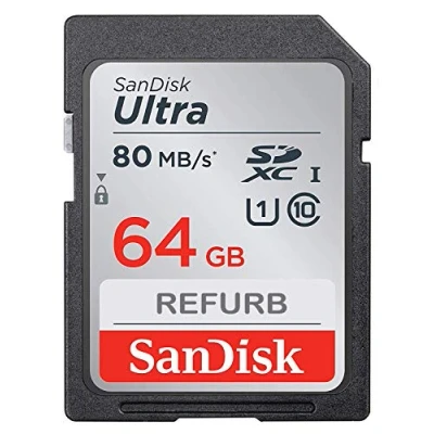Abbildung von SanDisk Ultra 64GB SDXC bis zu 80 MB/Sek, Class 10 Speicherkarte FFP (Generalüberholt)