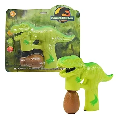 Abbildung von Kögler 50243 Dinosaurier Seifenblasenpistole für Kinder, T Rex Motiv in Grün Magischer Spielspaß mit Licht und Sound