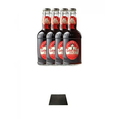 Abbildung von Fentimans Cherry Tree Cola 4 x 275 ml + Käseplatten 1 er Set 22 16 aus Schiefer für Dinnerpartys und Veranstaltungen