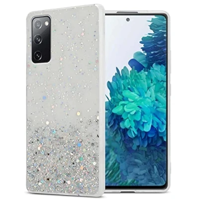 Abbildung von Cadorabo Hülle kompatibel mit Samsung Galaxy S20 FE Rundumschutz TPU Silikon Case Mädchen Glitzer Strass Design Slim Kratzfest Weiche Gummi Bling Schutzhülle für in Transparent