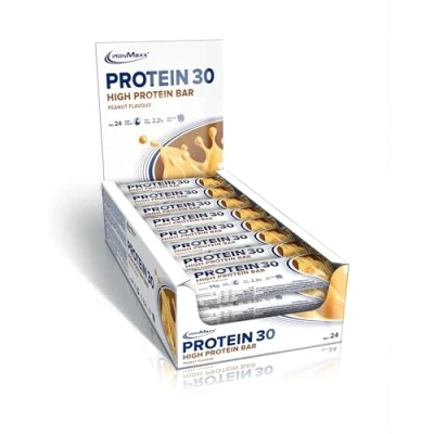 Abbildung von IronMaxx Protein 30 Eiweißriegel Erdnuss 24 x 35g palmölfreier und glutenfreier Proteinriegel mit Vitaminen für zuckerreduzierte Low Carb Ernährung geeignet