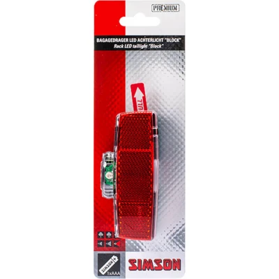 Abbildung von Rücklicht Für Gepäckträger Simson Block 1 LED On/Off With Batteries