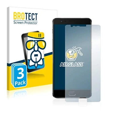 Abbildung von BROTECT Schutzglas für OnePlus 3T (3 Stück) Schutzfolie Panzer Folie Glas [Extrem Kratzfest 9H, Anti Fingerprint, Ultra Transparent]