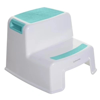 Abbildung von Dreambaby G685 Kinder Tritthocker Tritt Schemel Kinderschemel Anti Rutsch, zweistufig, weiß/blau