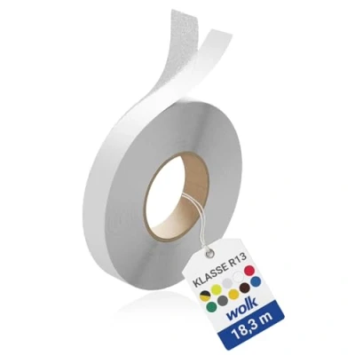 Abbildung von wolk antirutsch Klebeband Selbstklebende R13 Rutschhemmung für sichere Gehflächen und Treppen 2,5 cm x 18,3 m transparent