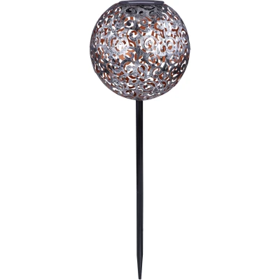 Abbildung von GLOBO LIGHTING LED Solarleuchte &quot;SOLARLEUCHTE METALL SILBERFARBEN, 1XLED&quot;, 1 flammig, Leuchtmittel Modul fest integriert