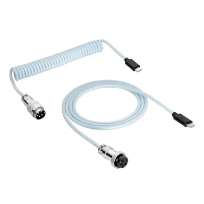 Abbildung von AKYGA AK USB 49 Geflochtenes Kabel Typ C auf 3.0 m himmelblau, Mechanisches Tastatur Spiralkabel mit Abnehmbarem Aviator Anschluss für Gaming