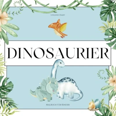 Abbildung von Dinosaurier Malbuch für Kinder: 35 niedliche Dino Motive zum Ausmalen / Mit versteckten Eiern Zählen
