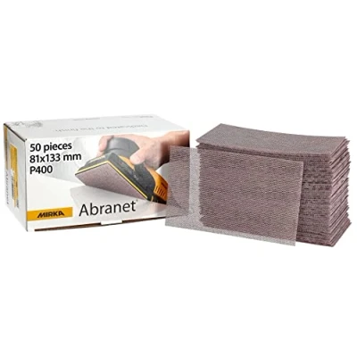 Abbildung von Mirka Abranet Netz Schleifstreifen 81x133 mm Klett / Korn P400 50 Stk zum Schleifen von Holz, Spachtel, Lack, Kunststoff 5417805041, Bräunlich
