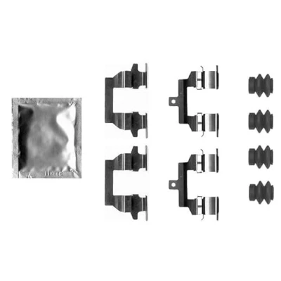 Abbildung von HELLA 8DZ 355 206 361 Zubehörsatz, Scheibenbremsbelag NISSAN: Qashqai / Qashqai+2 I, Juke, X Trail, RENAULT: Koleos I