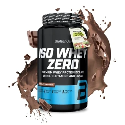 Abbildung von BioTechUSA Iso Whey Zero Premium Protein Isolate Grass Fed Enzyme Free Sugar and Gluten free, 908g, Schokolade