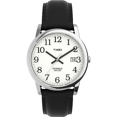 Abbildung von Timex Easy Reader Herren Armbanduhr, Leder, 35 mm, Schwarz