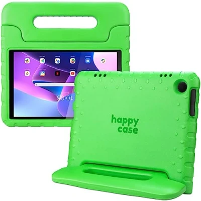 Abbildung von HappyCase Kinder Tablet Hülle Geeignet für Lenovo Tab M10 Gen 3 (10.1) Kinderfreundliche Schutzhülle Kinderhülle mit Griff und Ständer Grün