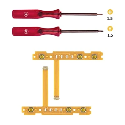 Abbildung von Mcbazel Ersatz SL SR links rechts Synchrontasten Farbbandkabelsatz mit Tri Wing &amp; Schraubendreher Set für NS Switch/Switch Oled Joycon