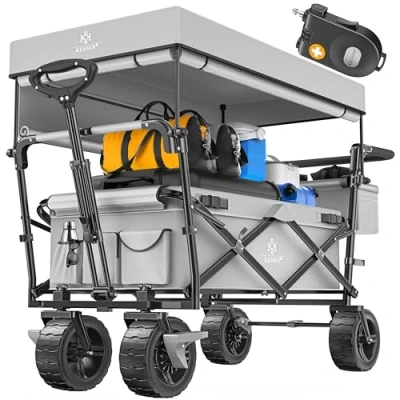 Abbildung von KESSER Bollerwagen, Bollerwagen faltbar GT9000 mit Dach Handwagen Transportwagen