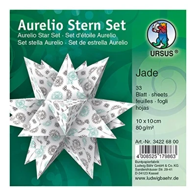 Abbildung von Ludwig Bähr Faltblätter Aurelio Stern Jade 80g/qm 10x10cm weiß/schwarz