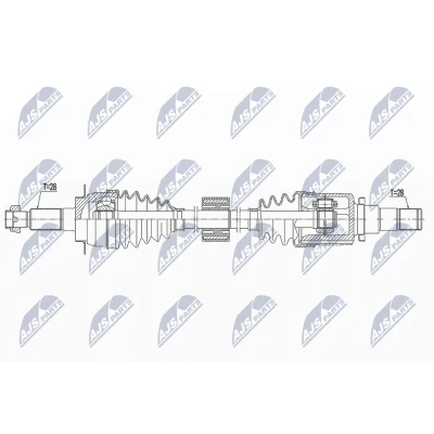 Abbildung von NTY NPW SU 037 Antriebswelle Vorderachse links 651 73 SUZUKI: SX4 II S Cross